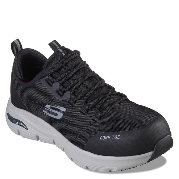 New Skechers Ebinal Work Arch Fit SR Composite Toe Shoes Black Womens Sz 9.5 - Picture 1 of 13